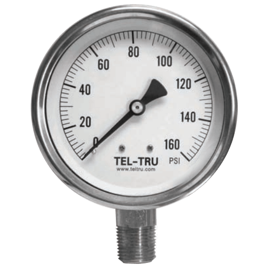 Tel-Tru Industrial/Hydraulic Pressure Gauge, Model 33